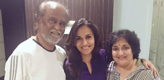 Soundarya with her parents Rajinikanth and Latha. (Image courtesy: Twitter)