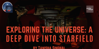 Starfield character on their spaceship